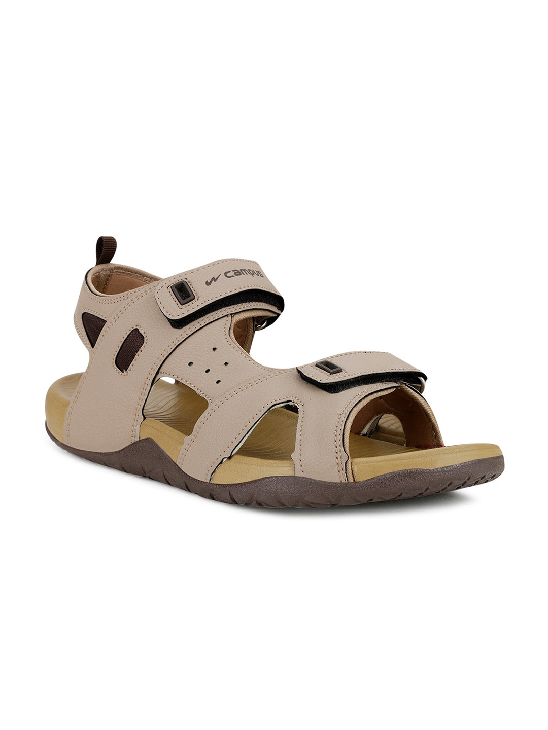 

Campus Men Beige Solid Sports Sandal