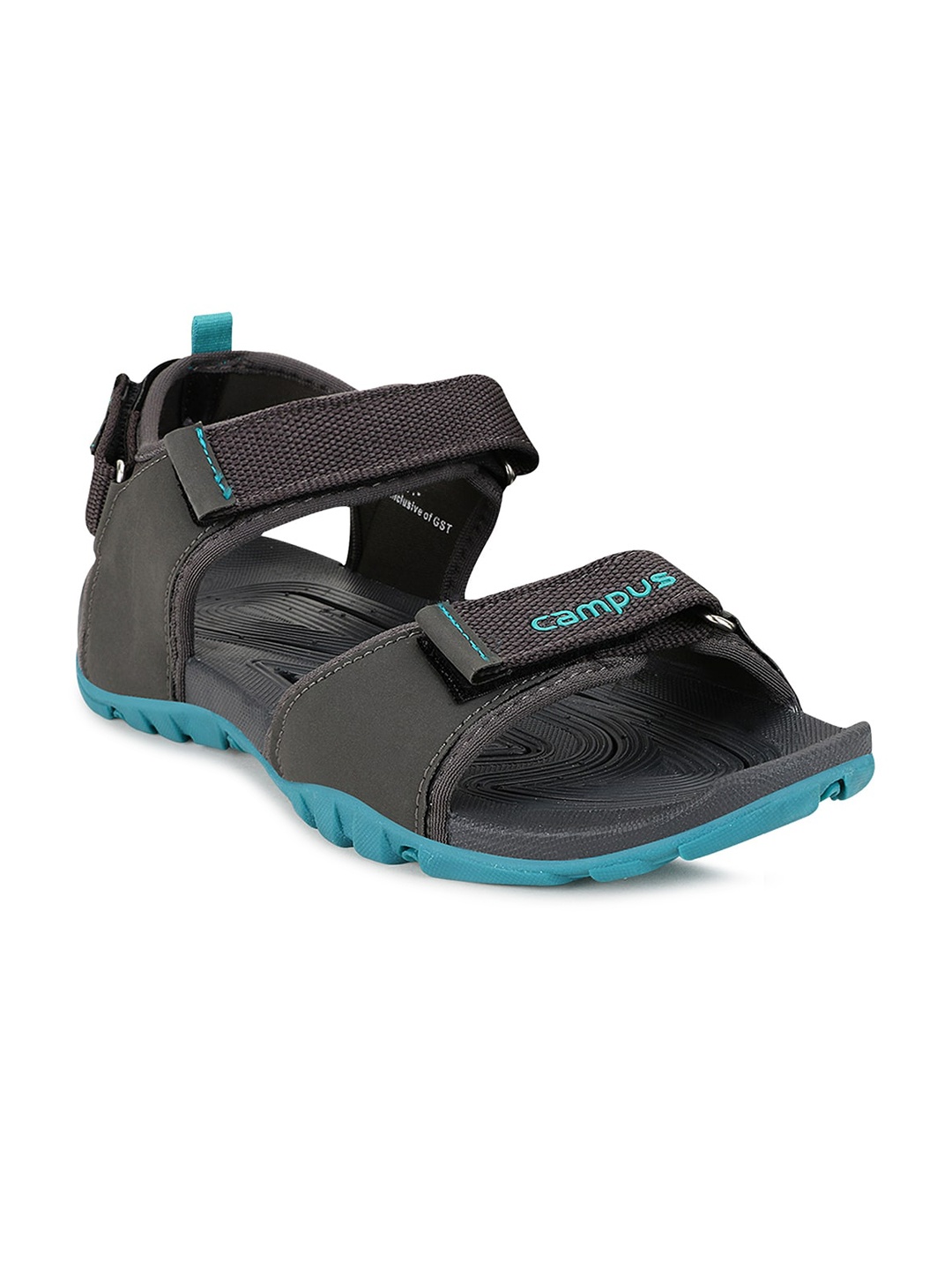 

Campus Men Charcoal Grey & Blue Solid Sports Sandals