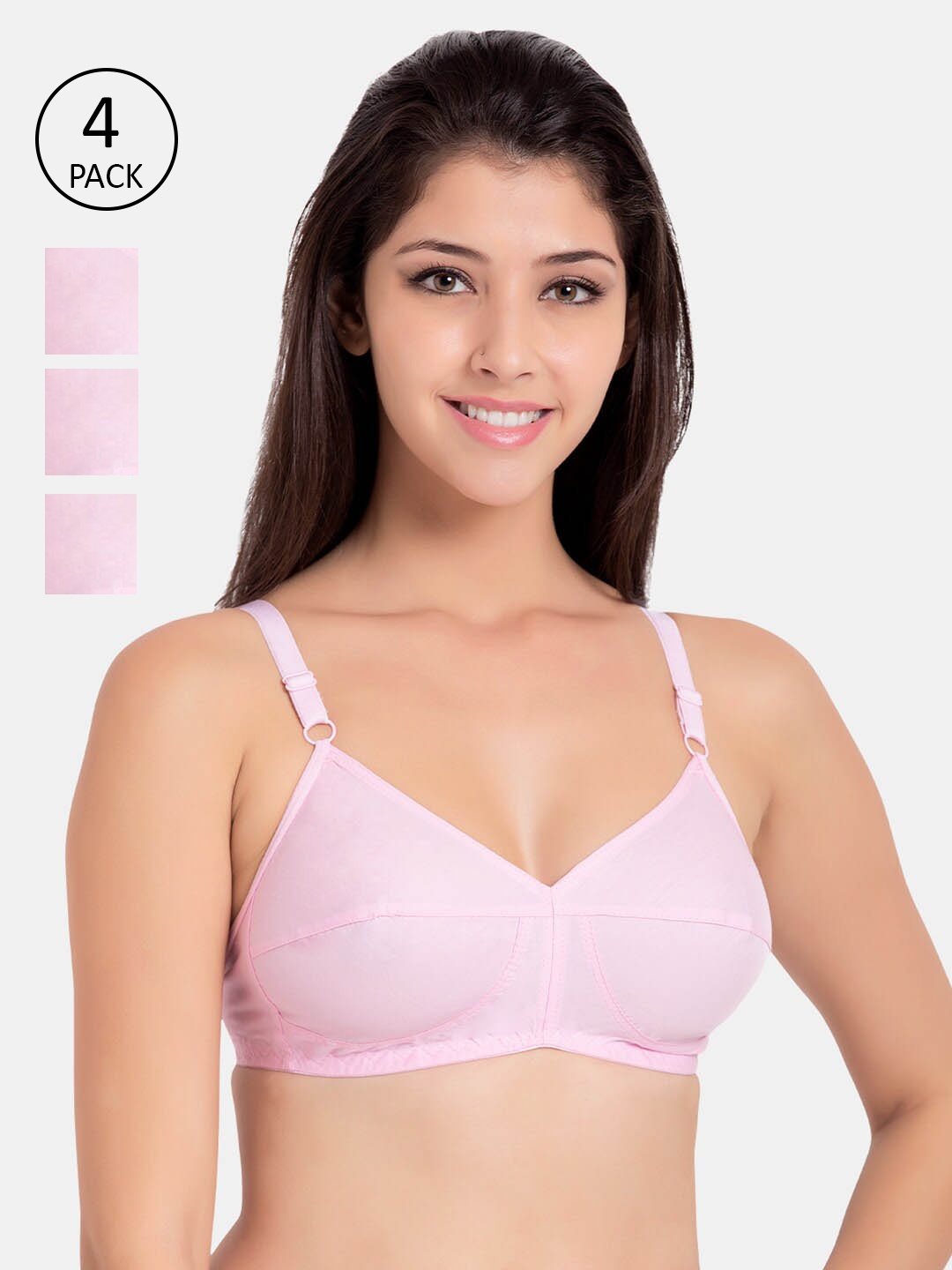 

Souminie Pack of 4 Pink Cotton Everyday Bras