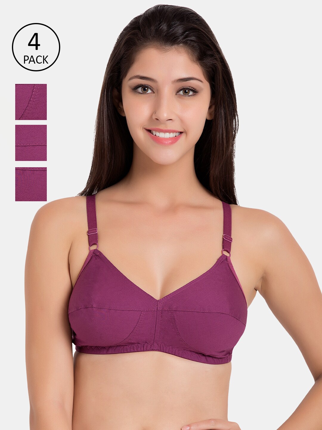 

Souminie Set of 4 Burgundy Everyday Bra