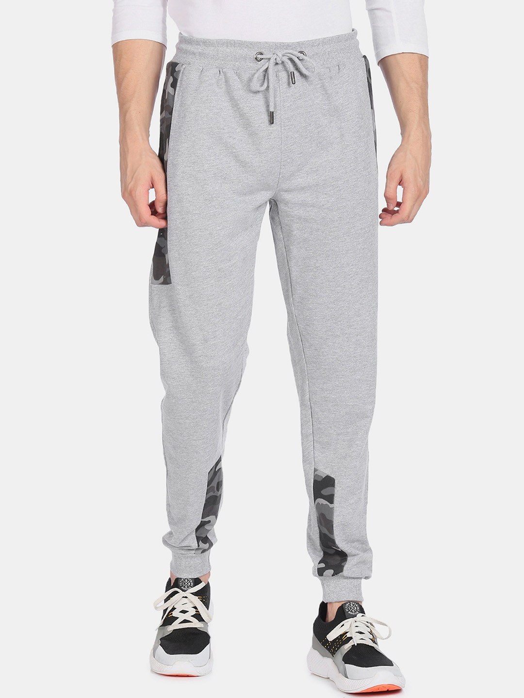 

Aeropostale Men Grey Printed Straight-Fit Joggers