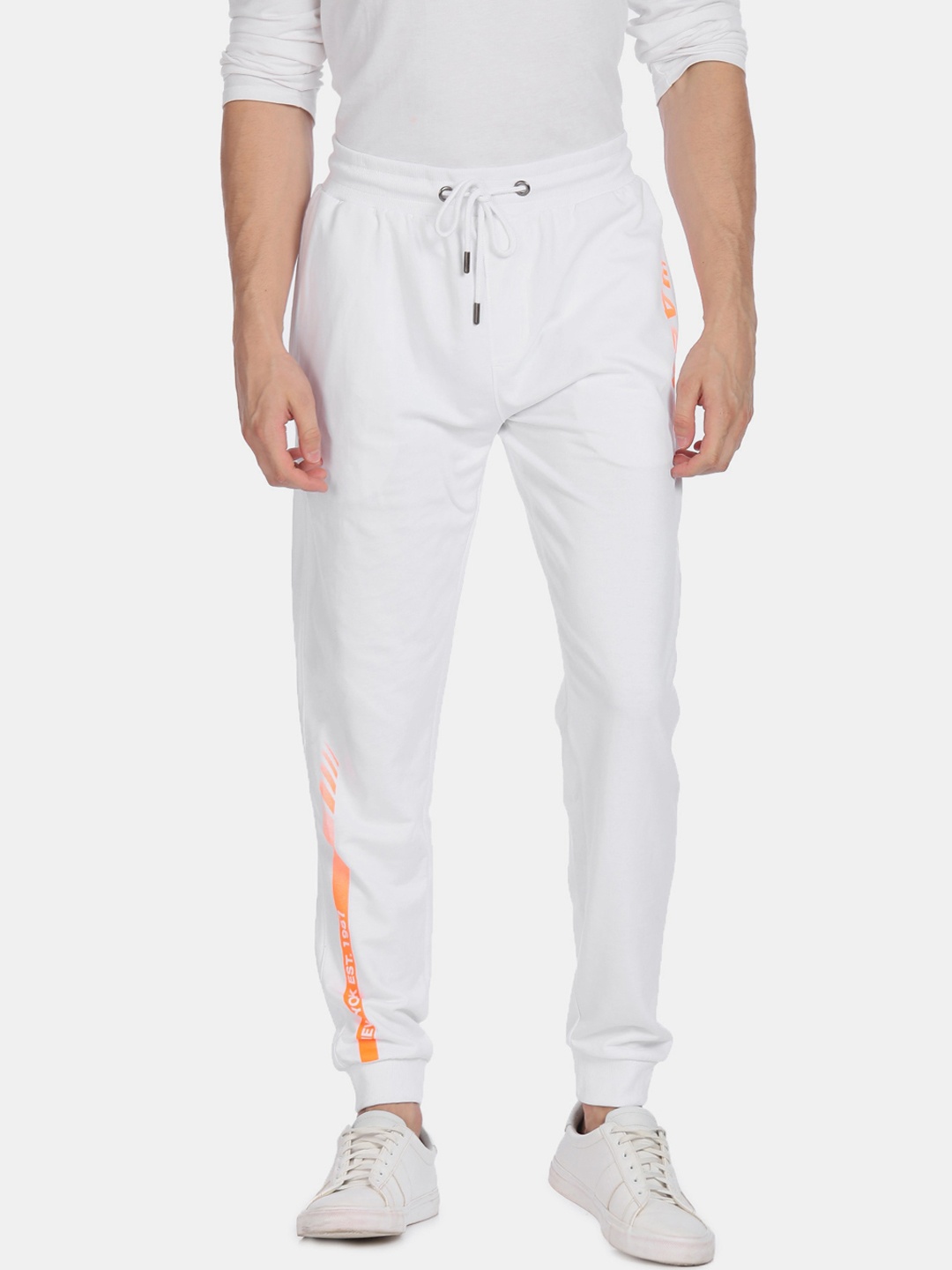 

Aeropostale Men White Solid Pure Cotton Straight-Fit Joggers