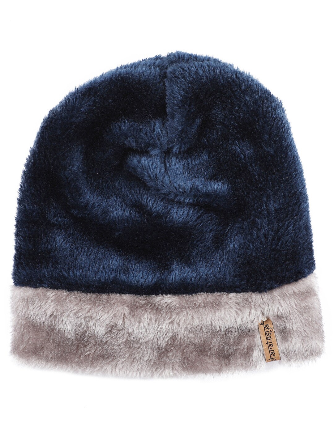 

Bharatasya Women Blue & Grey Fur Beanie