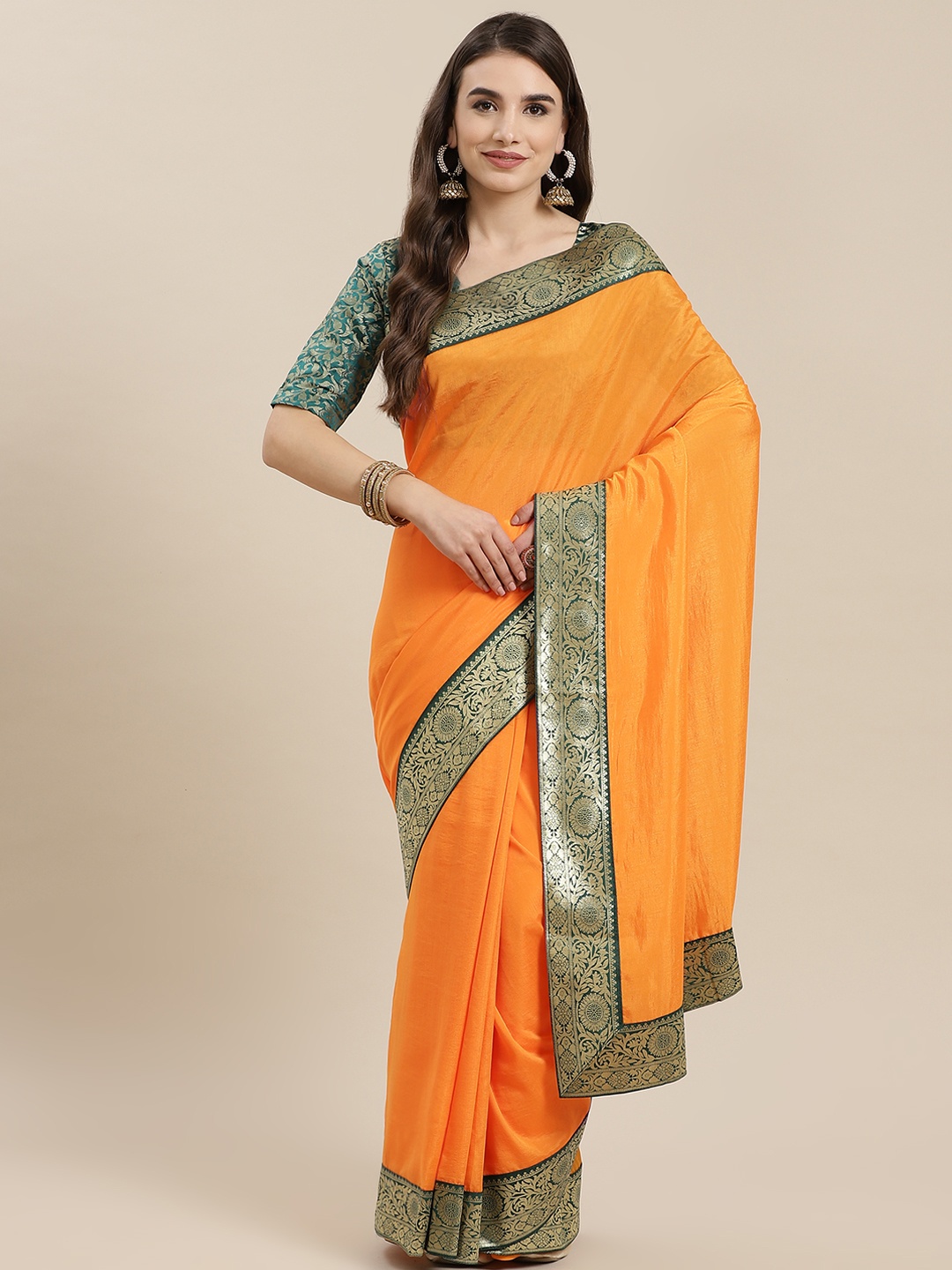 

SERONA FABRICS Mustard Saree