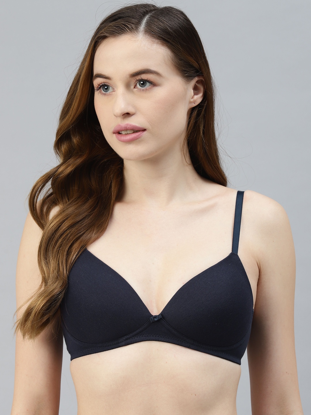 

Marks & Spencer Navy Blue Solid Bra-Lightly Padded Non-Wired