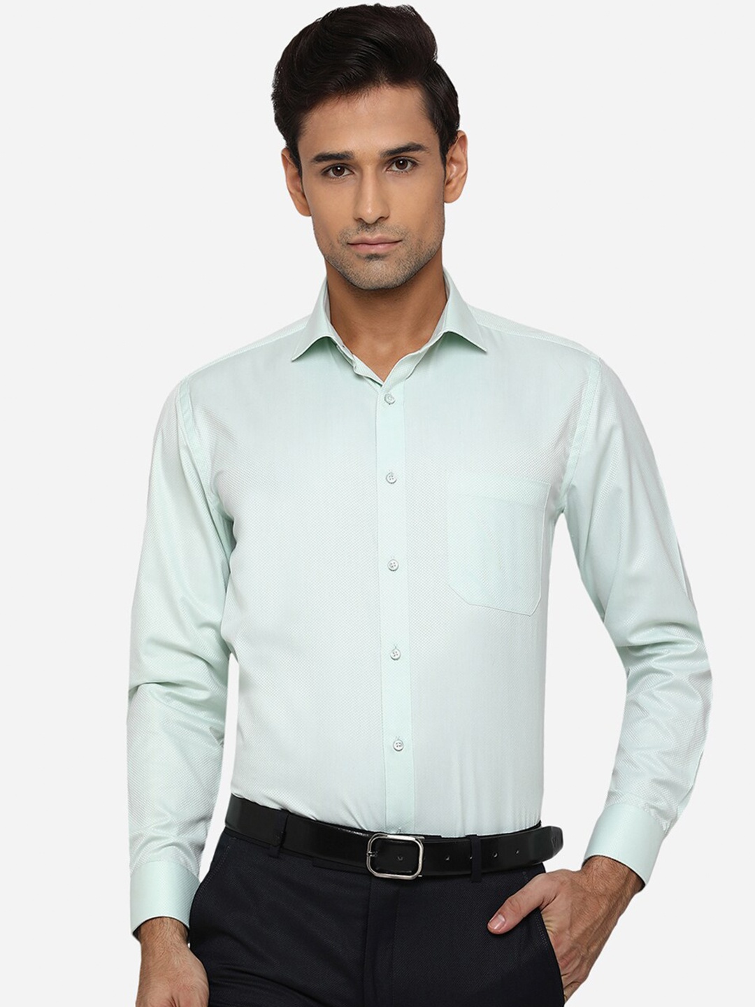 

Greenfibre Men Blue Opaque Formal Shirt