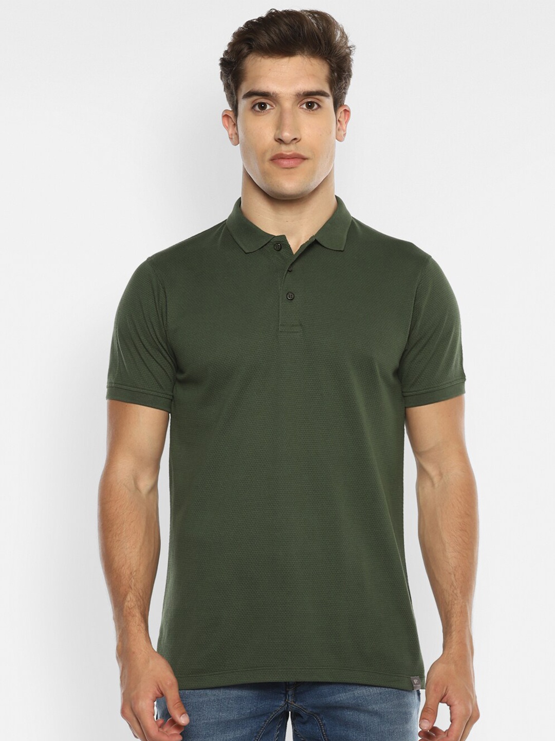 

Red Chief Men Green Polo Collar T-shirt