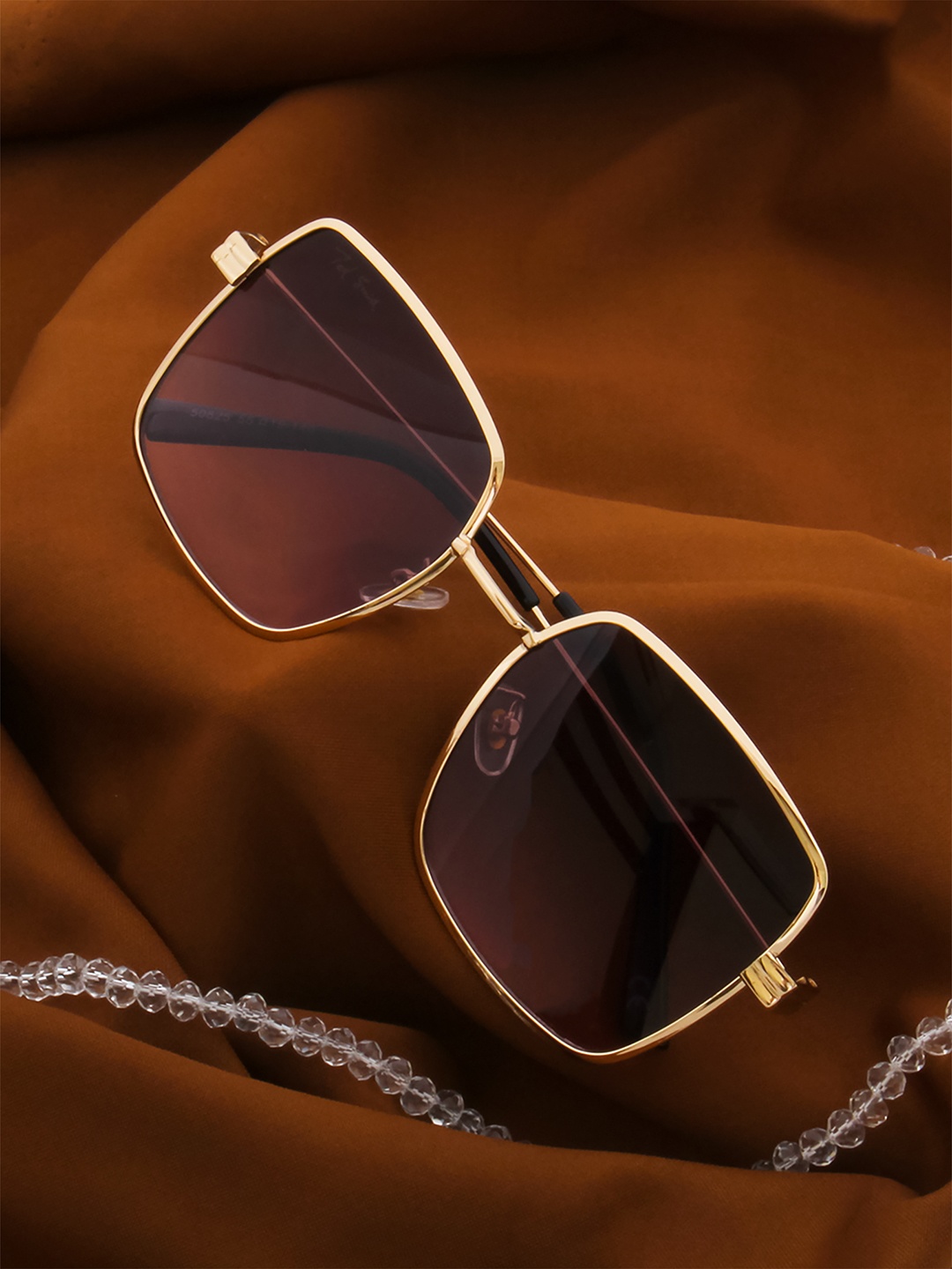 

Ted Smith Unisex Brown UV Protected Square Sunglasses TSQUARE_C6
