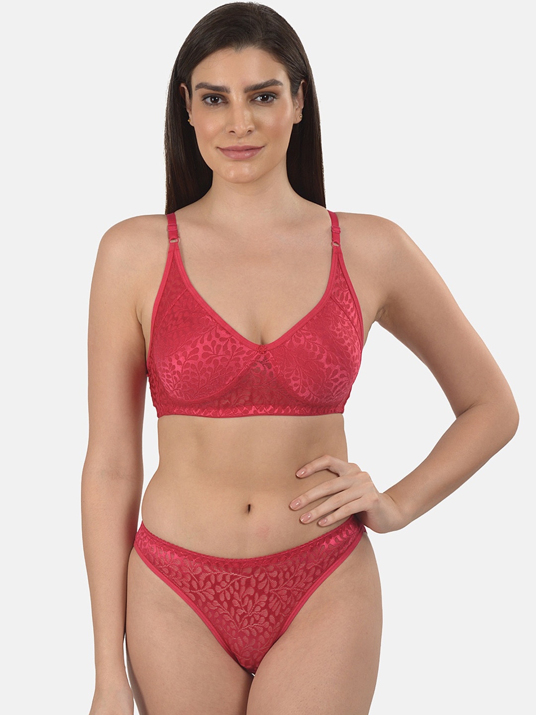 

mod & shy Women Pink Solid Lingerie Set MS351