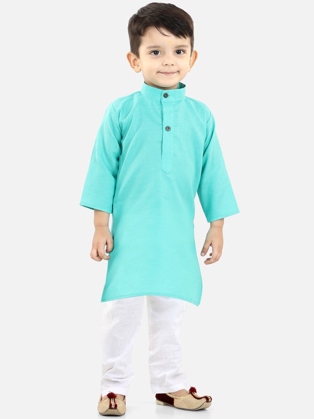 

BownBee Boys Blue Regular Pure Cotton Kurta with Pyjamas