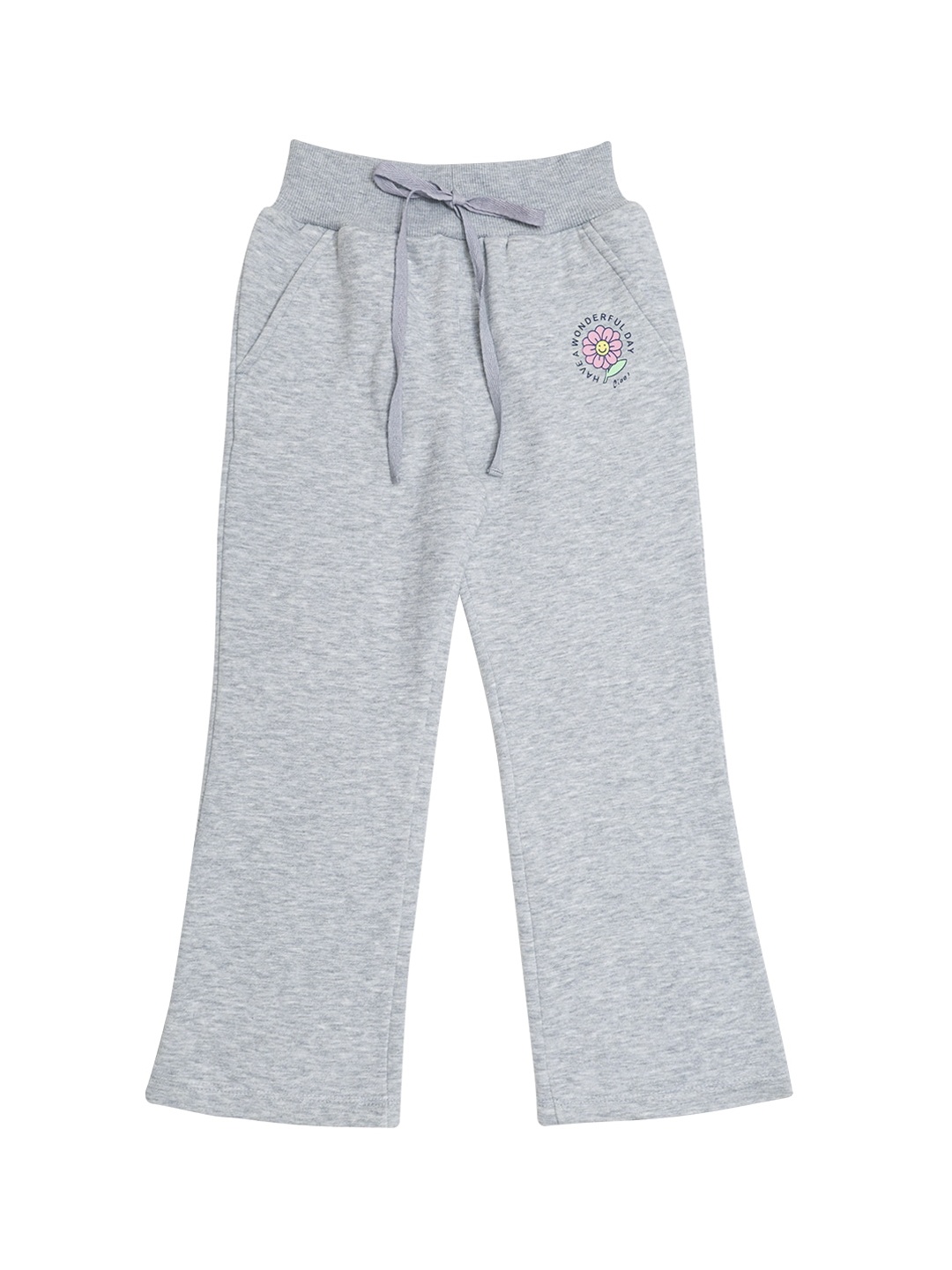 

Daffodils GIRLS WEAR Girls Grey Solid Pure Cotton Track Pants
