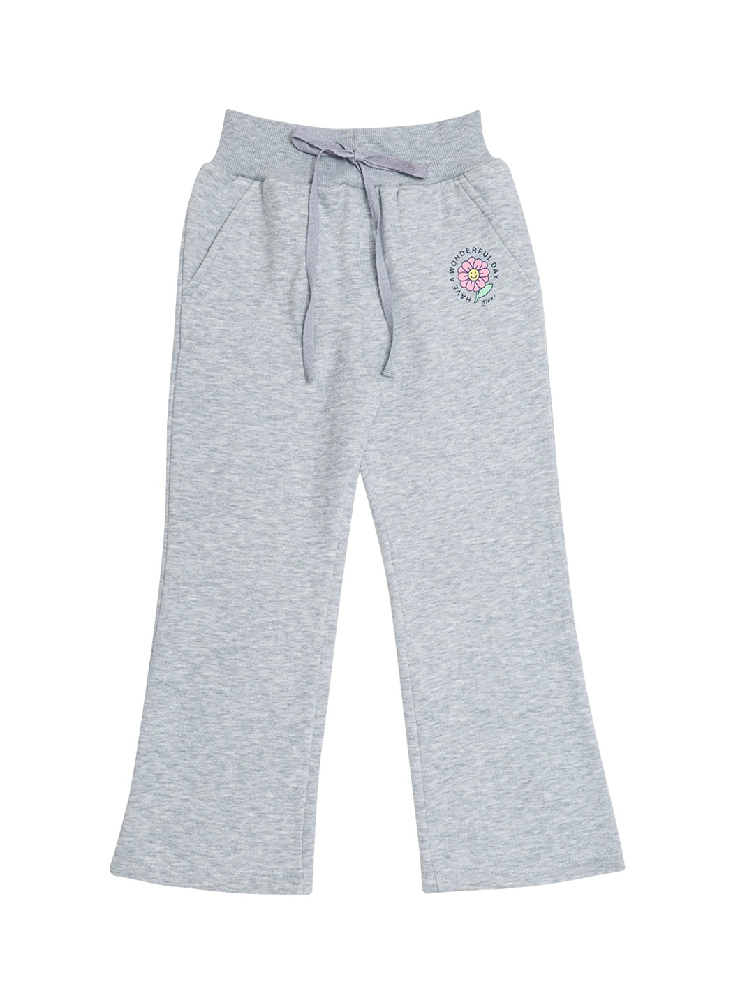 

Daffodils GIRLS WEAR Girls Grey Solid Pure Cotton Track Pants