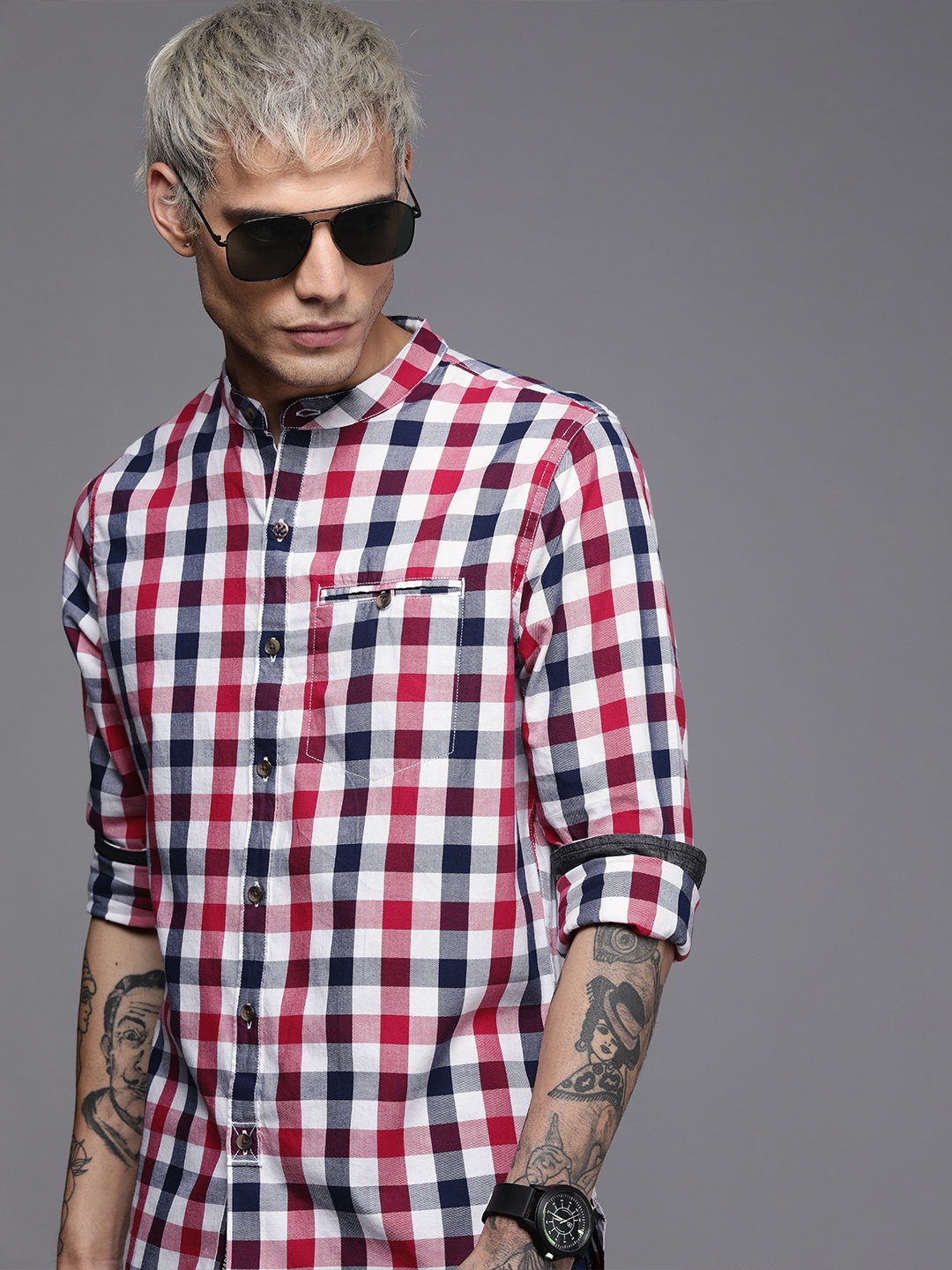 

WROGN Men Multicoloured Buffalo Checks Casual Shirt, Multi