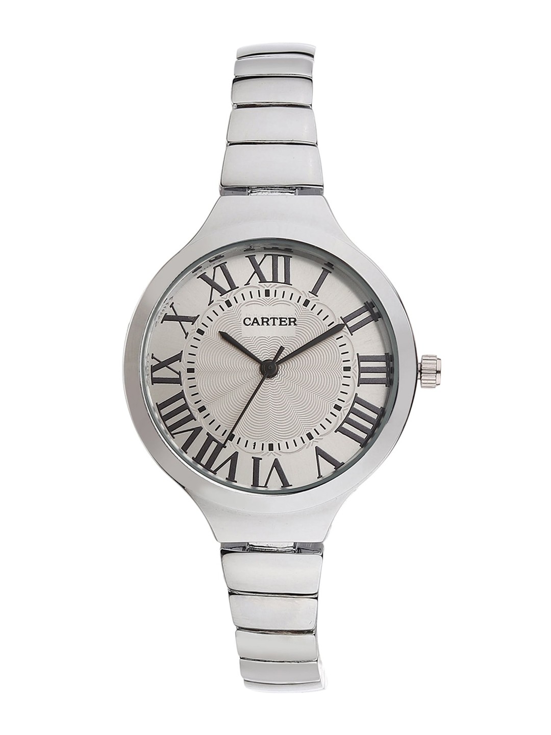 

Sandy D Carter Women Silver-Toned Stainless Steel Bracelet Style Analogue Watch, White
