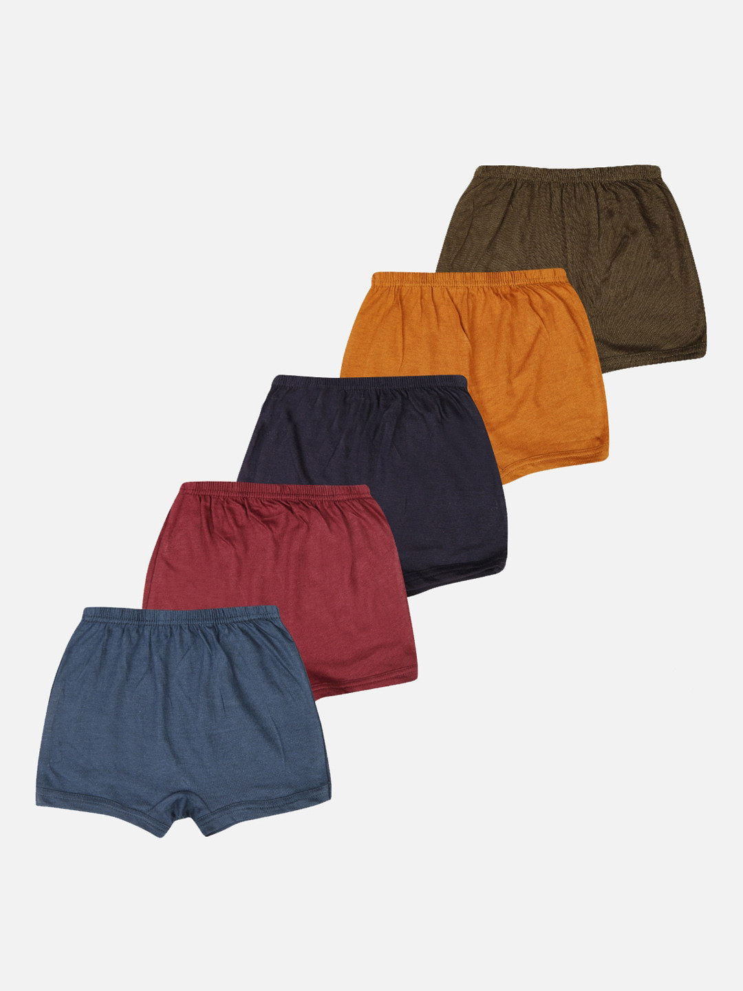 

PRIDE APPAREL Kids Pack Of 5 Solid Pure Cotton Trunks PA-BABY-TROUS-05-50, Brown