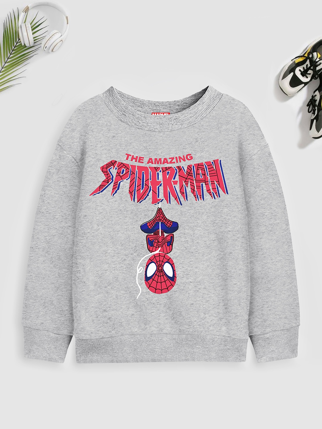 

YK Marvel Boys Grey Spiderman Pirnted Sweatshirt