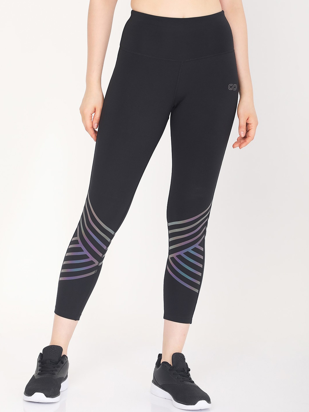 

Silvertraq Women Black Striped Artemis Reflective Tights