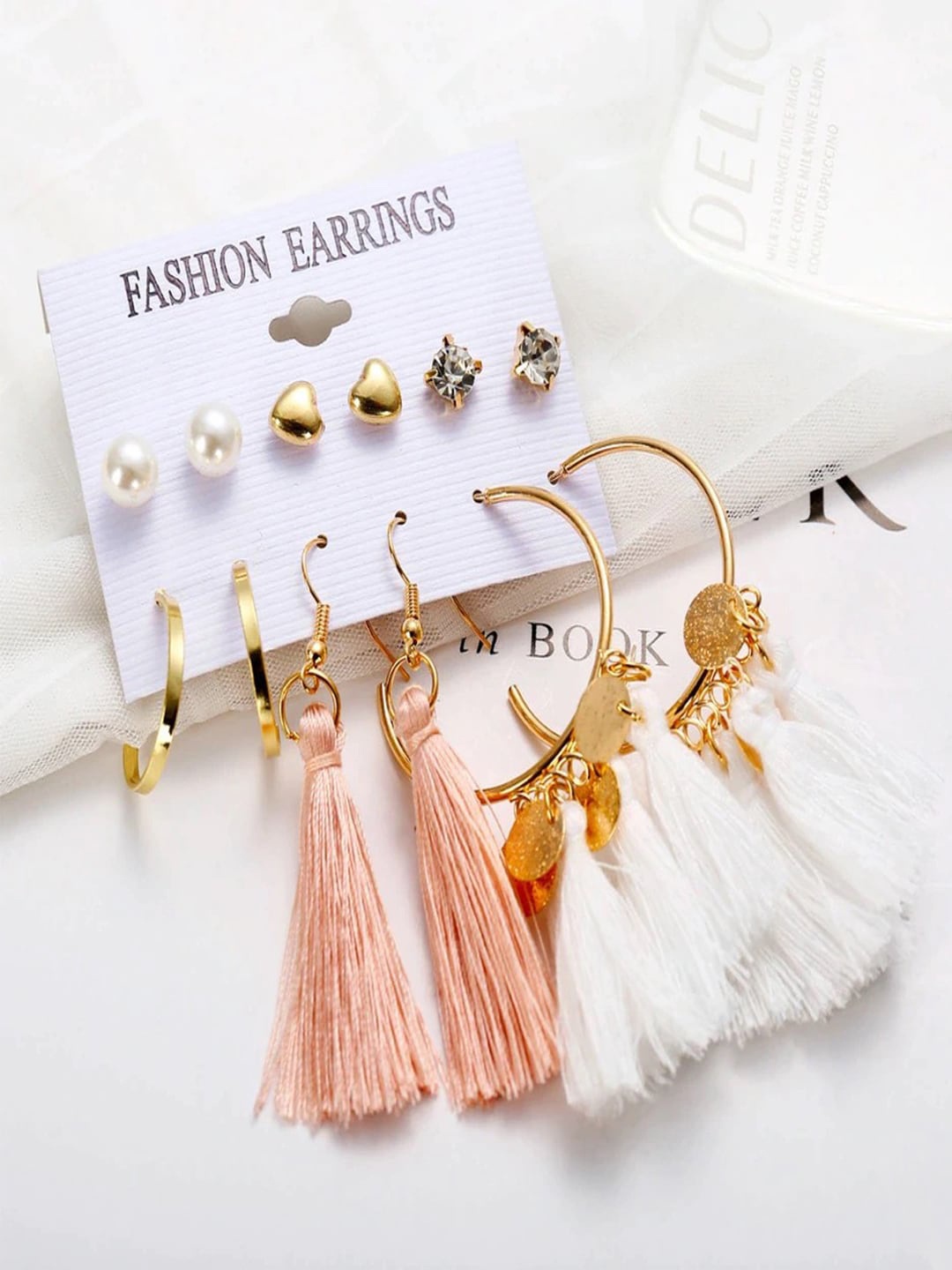

Shining Diva Fashion Gold-Toned Set of 6 Contemporary Earrings