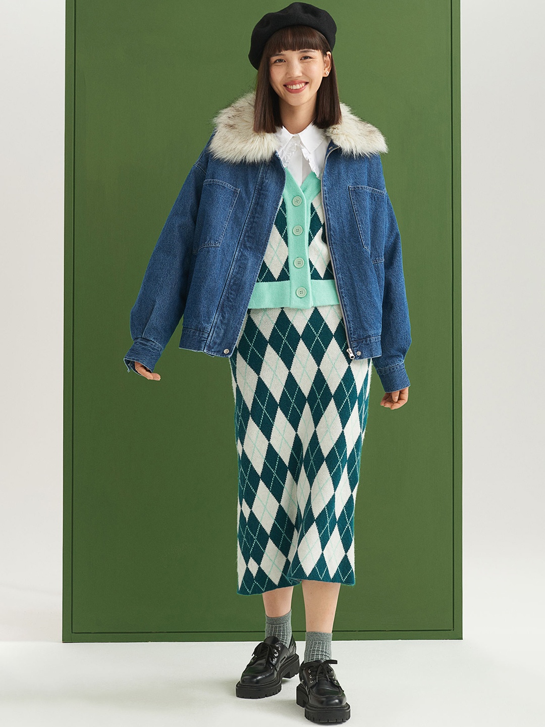 

H&M Women Blue Lightly Padded Denim Jacket