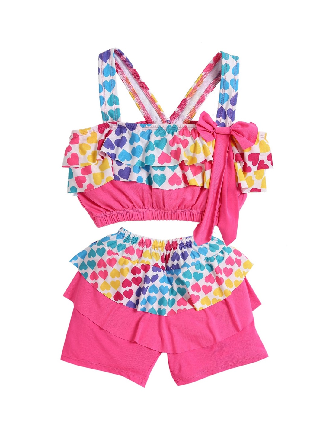 

Hopscotch Girls Pink & Blue Printed 2-Piece Tankinis Suit