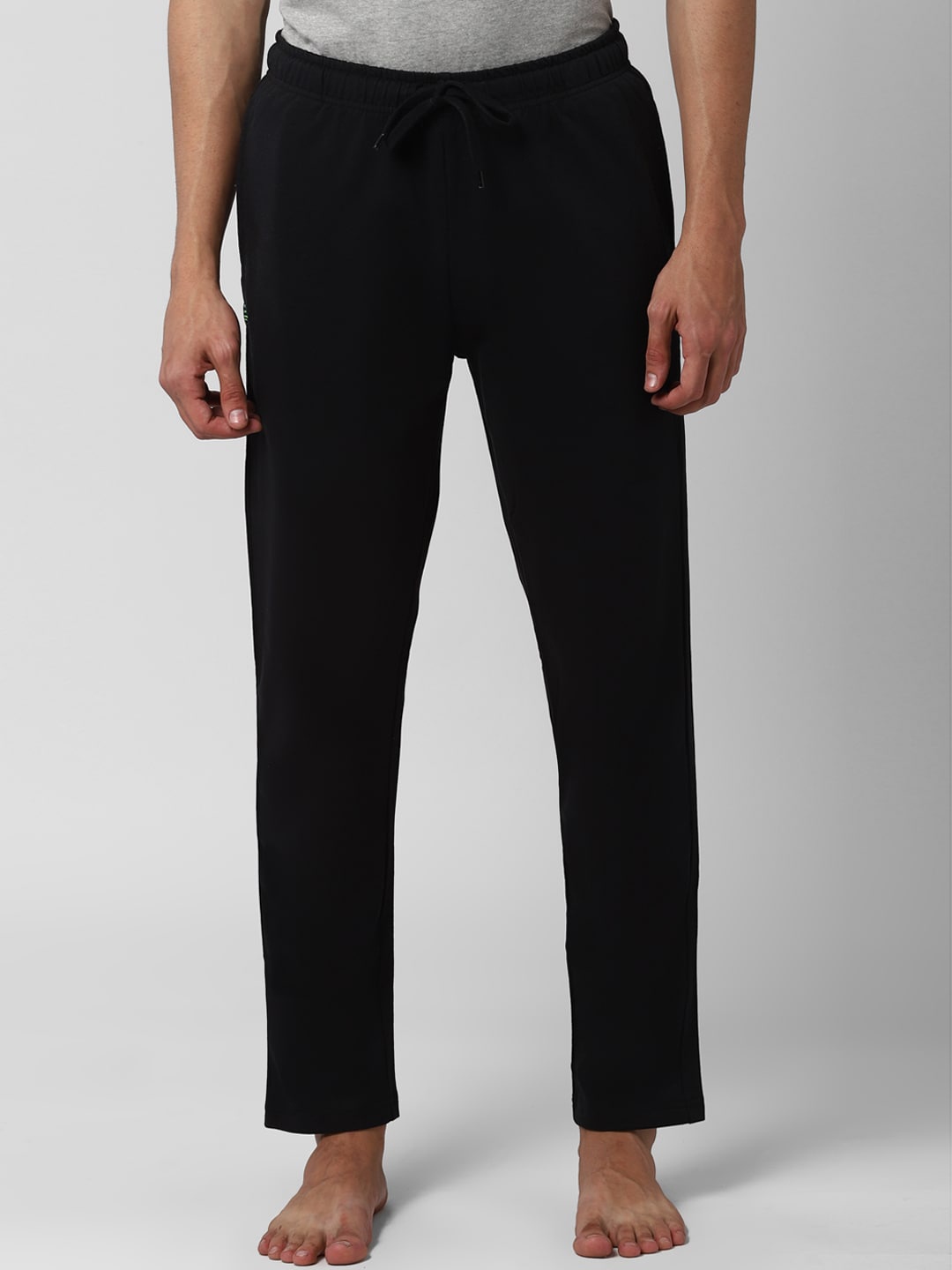 

Peter England Men Black Solid Pure Cotton Straight Lounge Pants