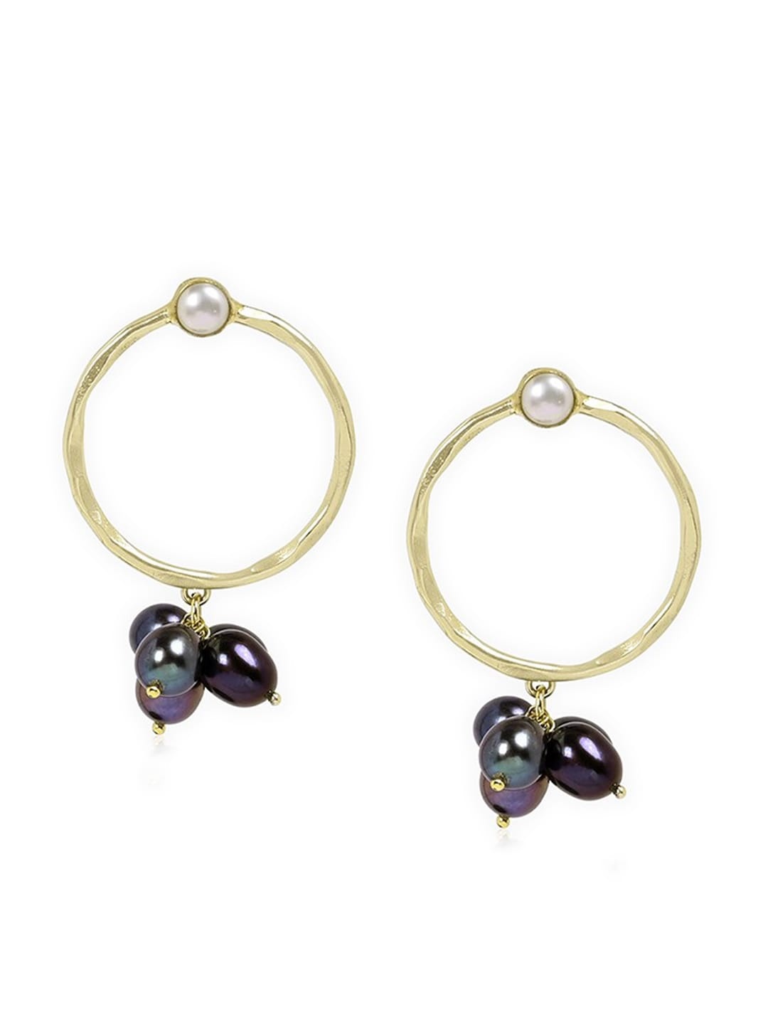 

Mikoto by FableStreet Off White & Gold-Plated Contemporary Hoop Earrings