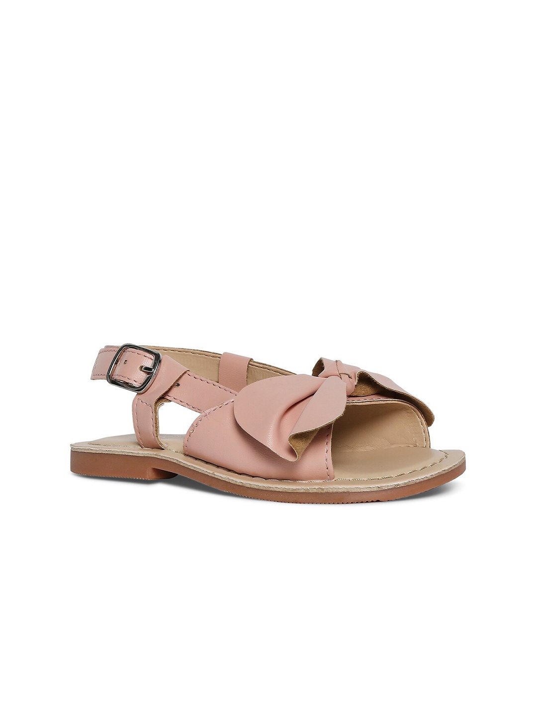 

Aria Nica Girls Pink Open Toe Flats with Bows