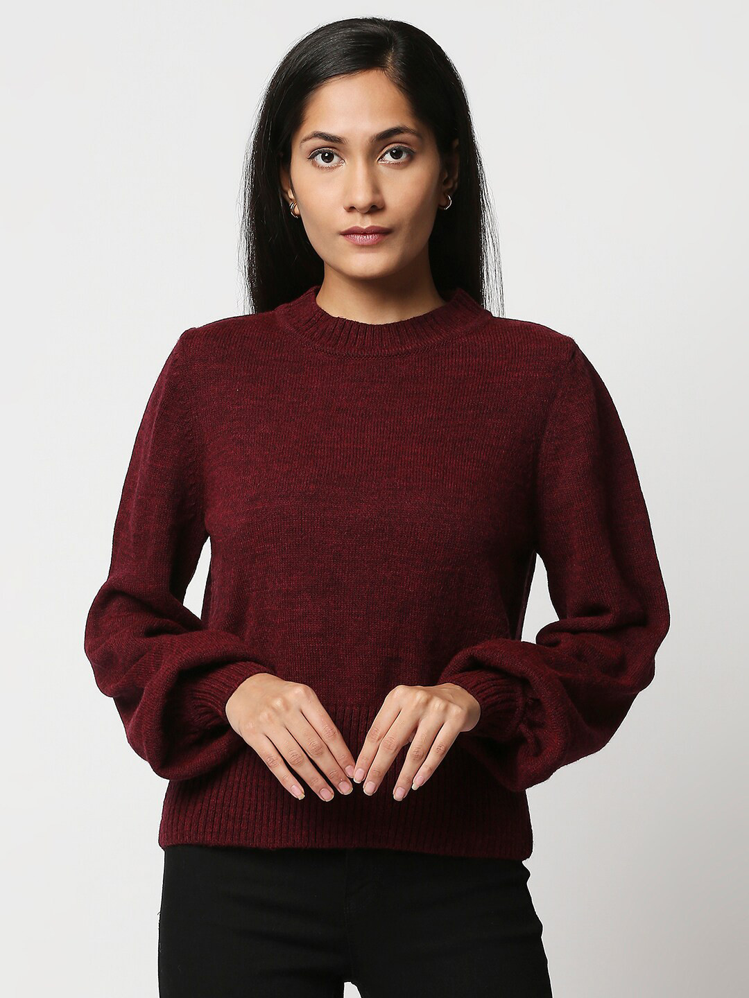 

20Dresses Women Maroon Acrylic Pullover