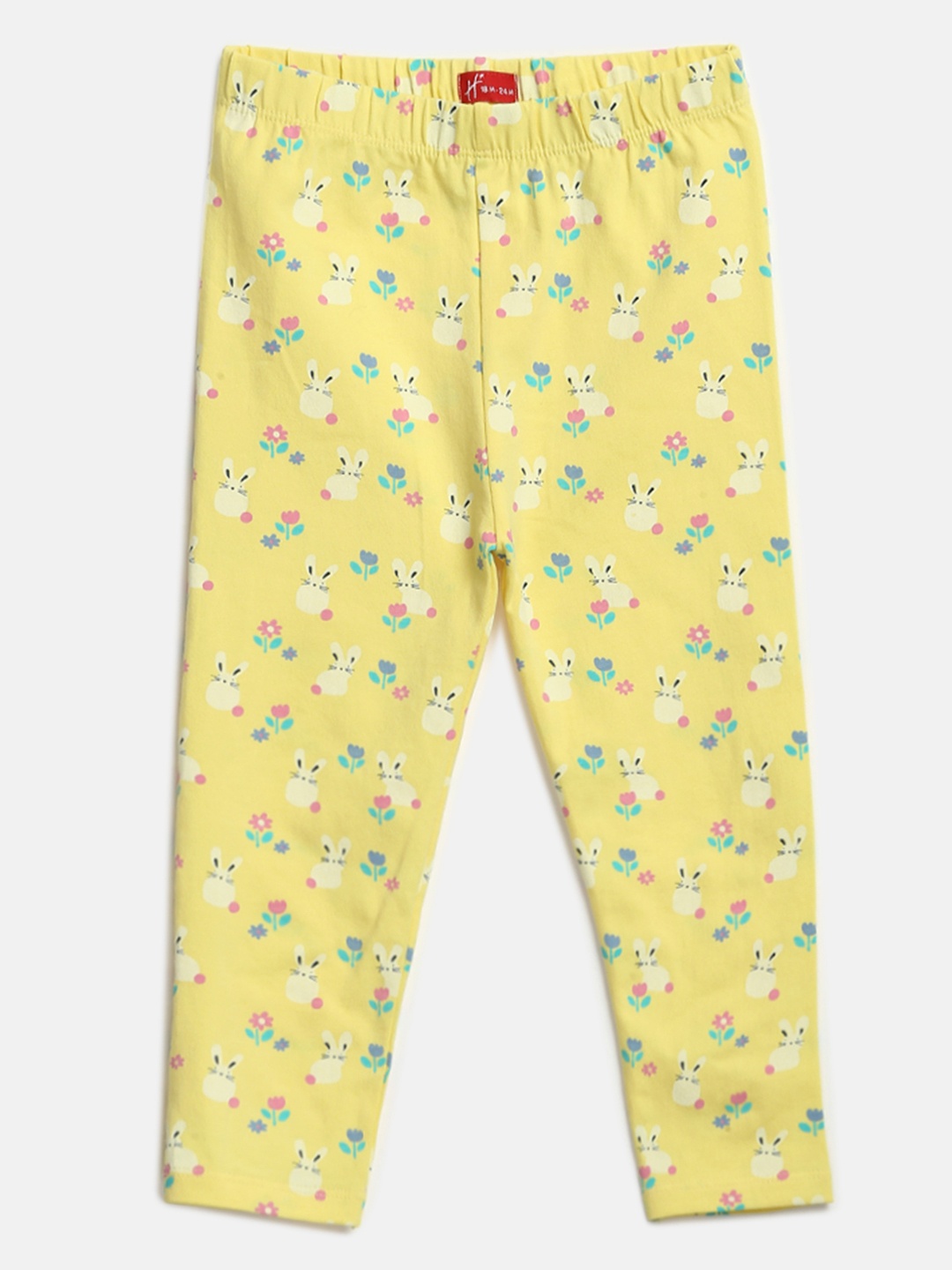 

H By Hamleys Girls Yellow Bunny Printed Leggings