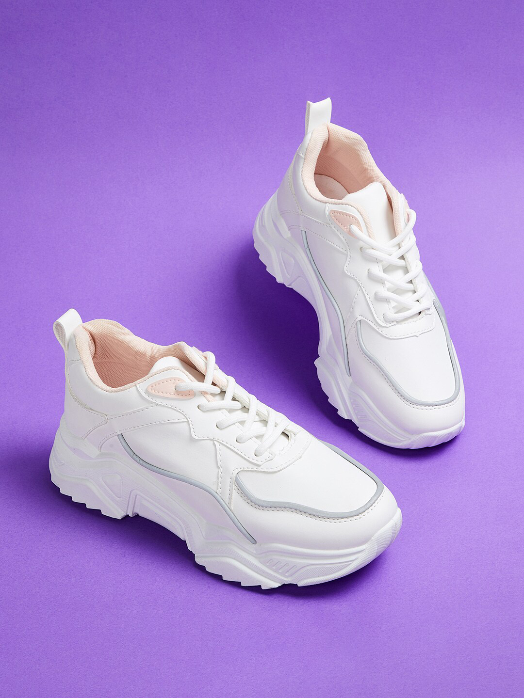 

Ginger by Lifestyle Women White Solid Sneakers