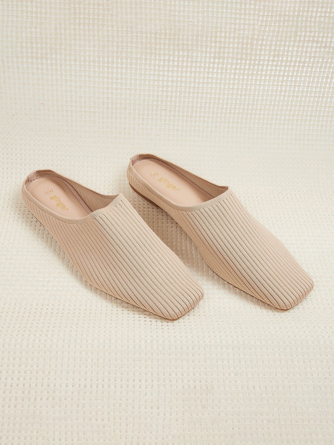 

Ginger by Lifestyle Women Beige Mules Flats