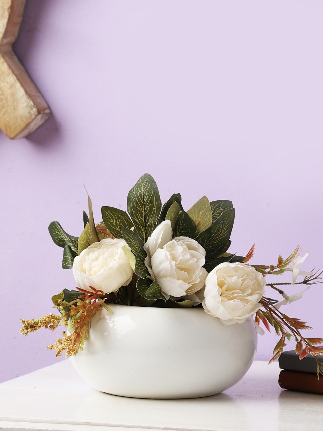 

The Decor Mart White Solid Succulent Indoor Outdoor Ceramic Planter