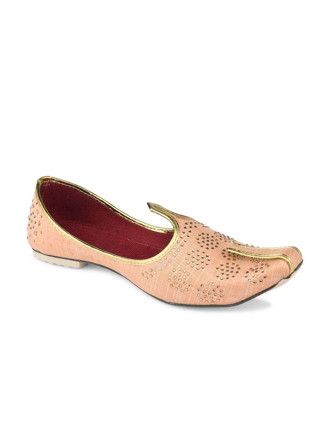 

Hulya Men Peach-Coloured Perforations Mojaris