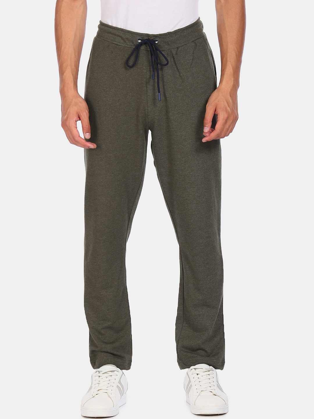 

Arrow Sport Men Olive Green Solid Straight Fit Track Pants