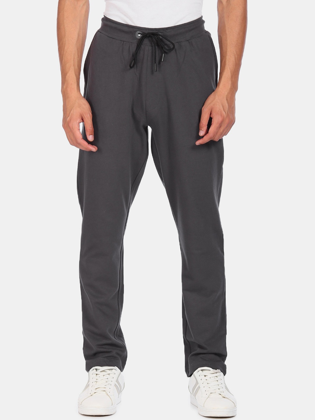 

Arrow Sport Men Grey Solid Straight-Fit Track Pants