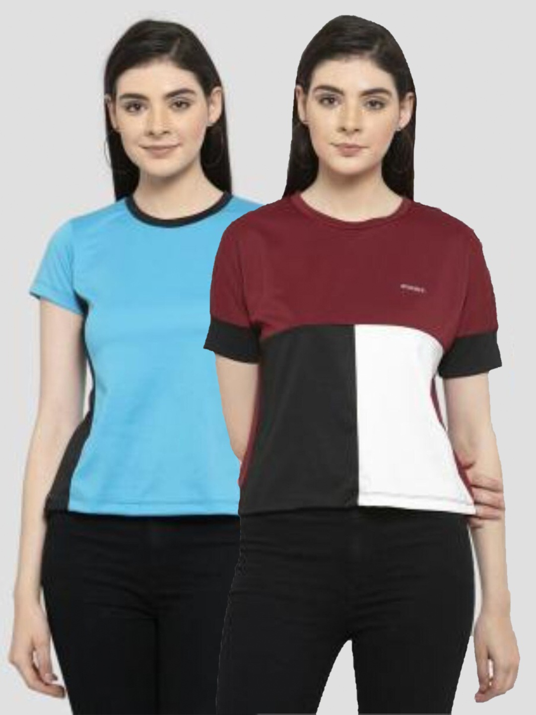 

armure Blue Colourblocked Regular Top