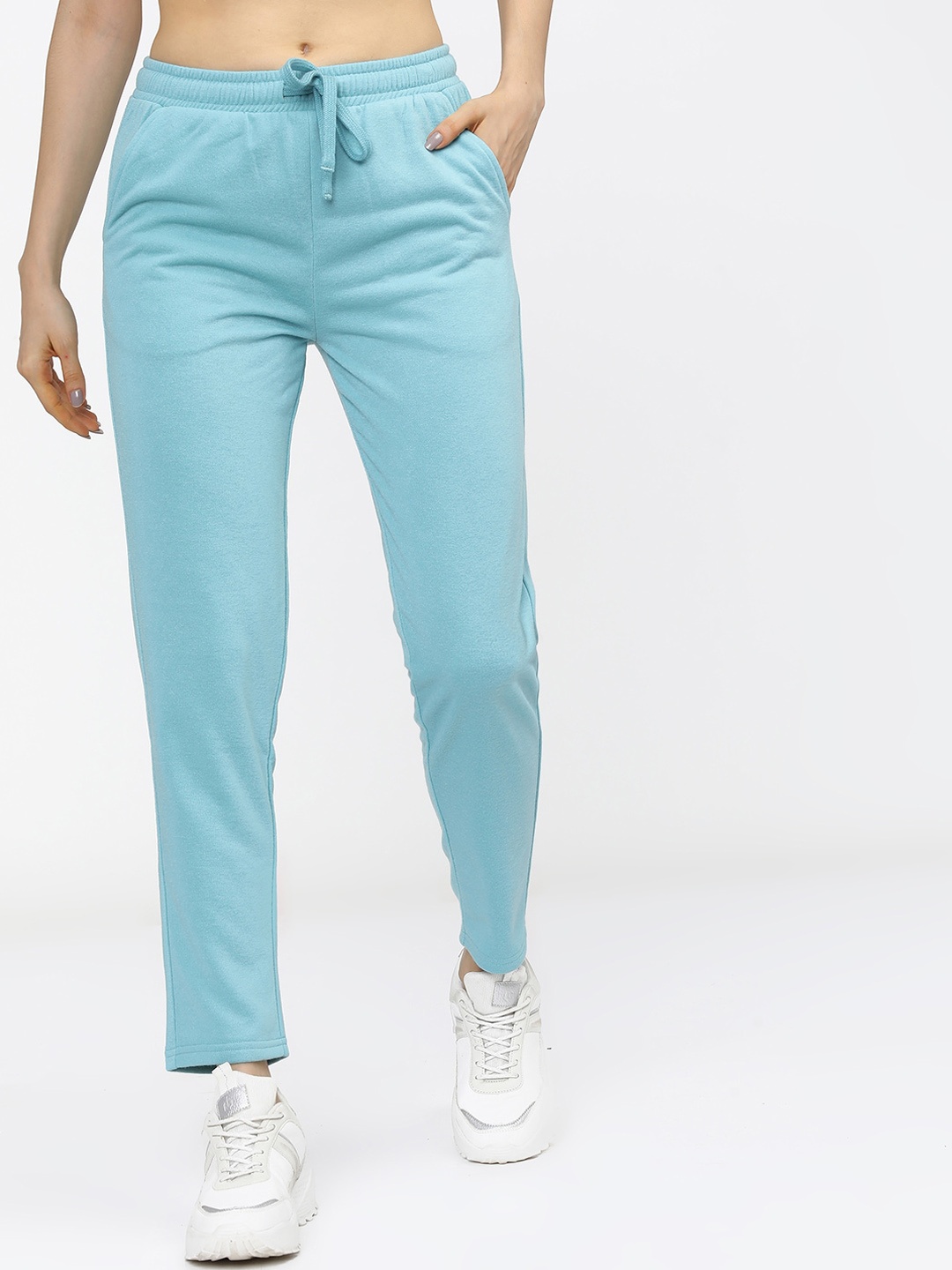 

Tokyo Talkies Women Blue Solid Slim-Fit Trackpants