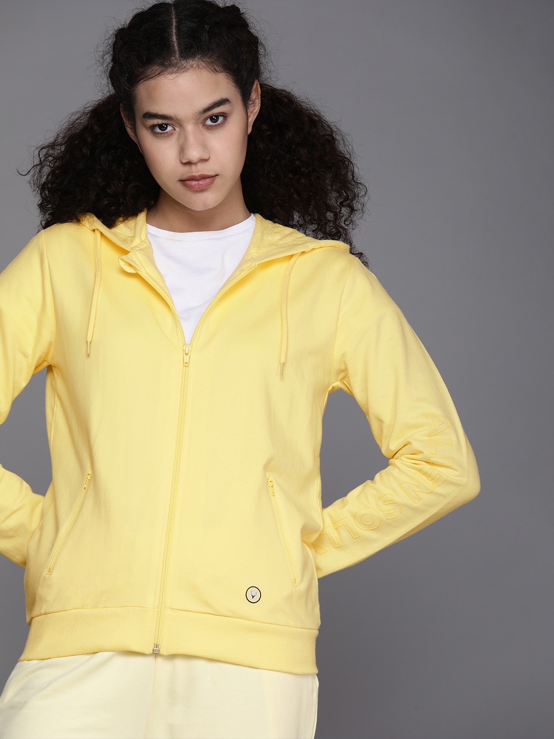 

Allen Solly Woman Women Yellow Hooded Sweatshirt