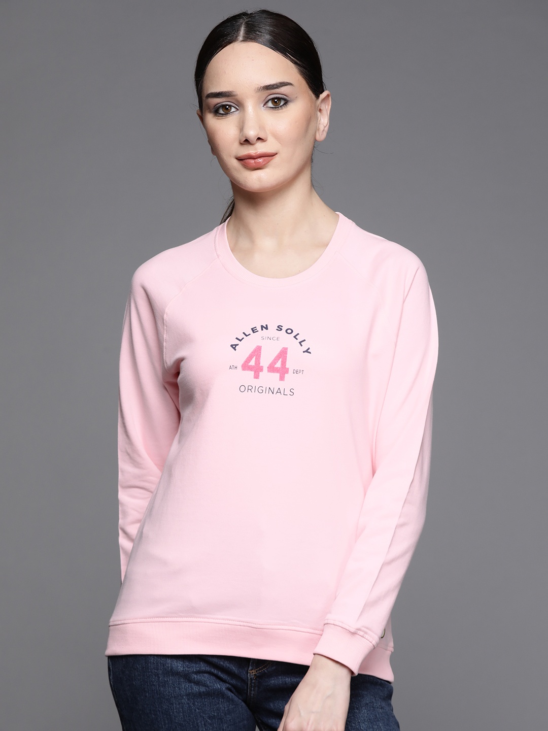 

Allen Solly Woman Women Pink Pure Cotton Printed Sweatshirt