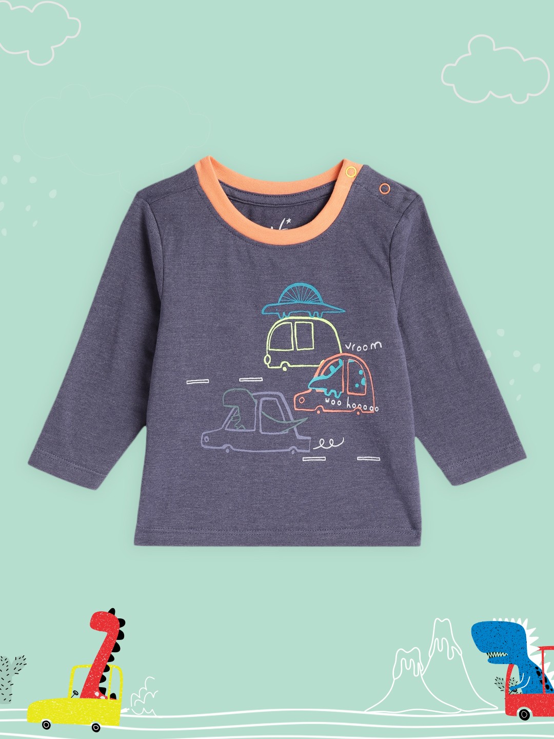 

H By Hamleys Boys Navy Blue Vehicle Print T-shirt