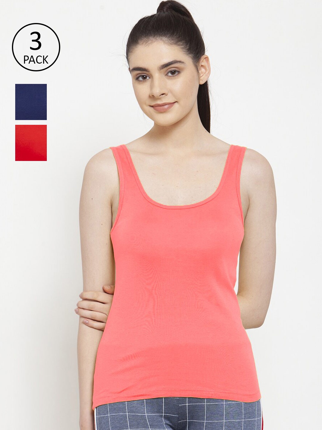 

Friskers Pack Of 3 Multicoloured Tank Tops, Multi