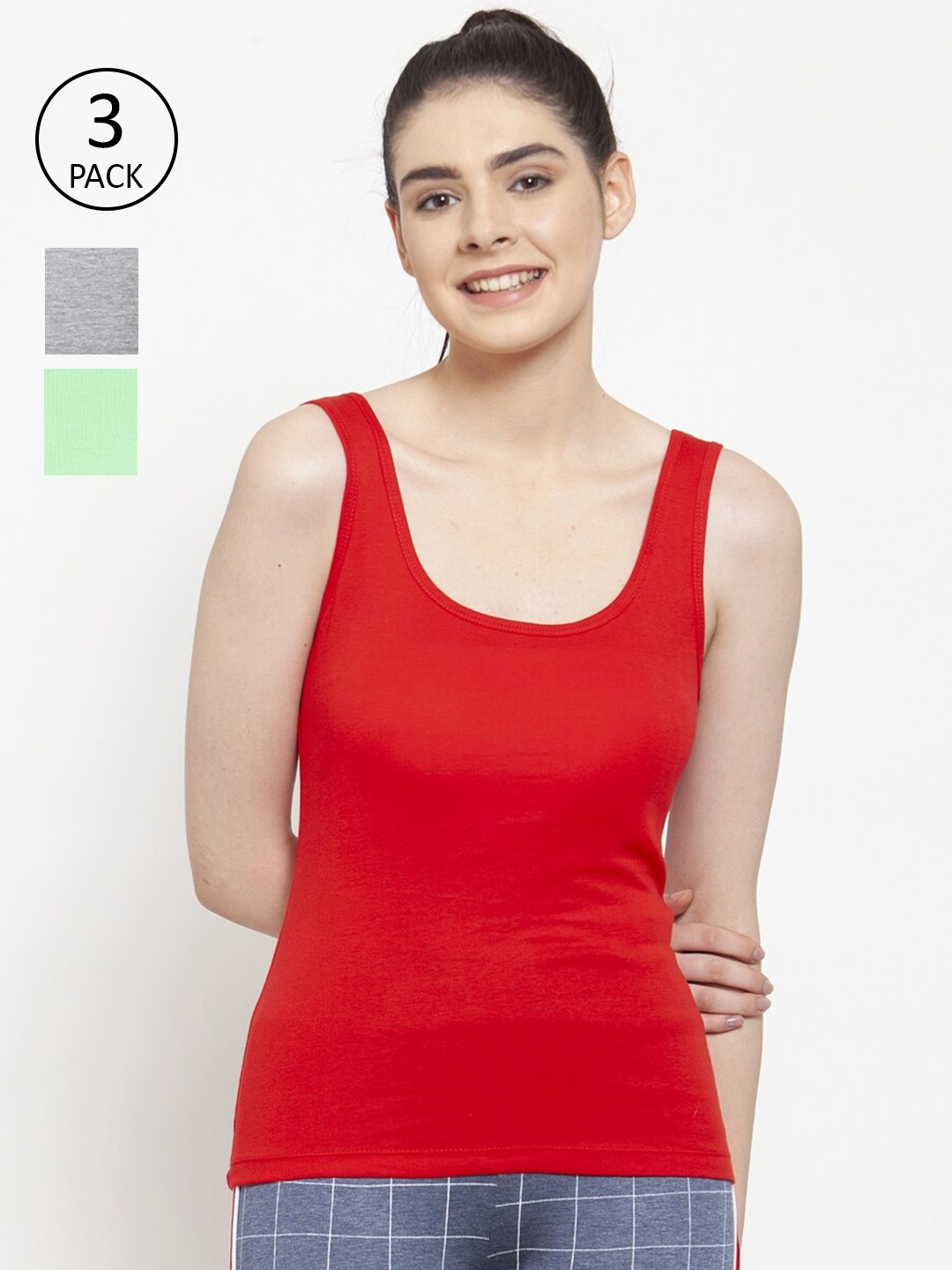 

Friskers Pack of 3 Tank Tops, Red