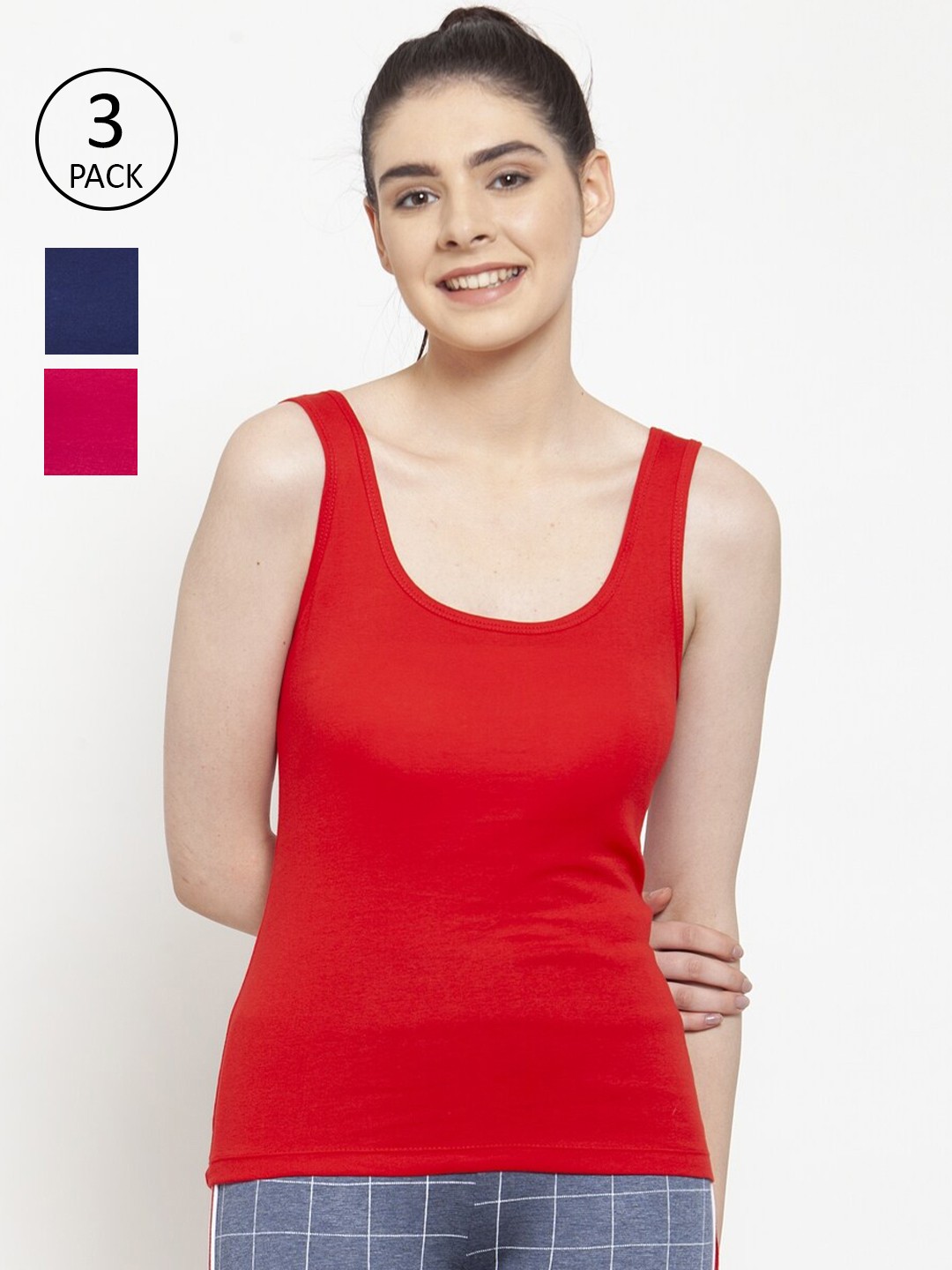 

Friskers Pack of 3 Tank Tops, Red