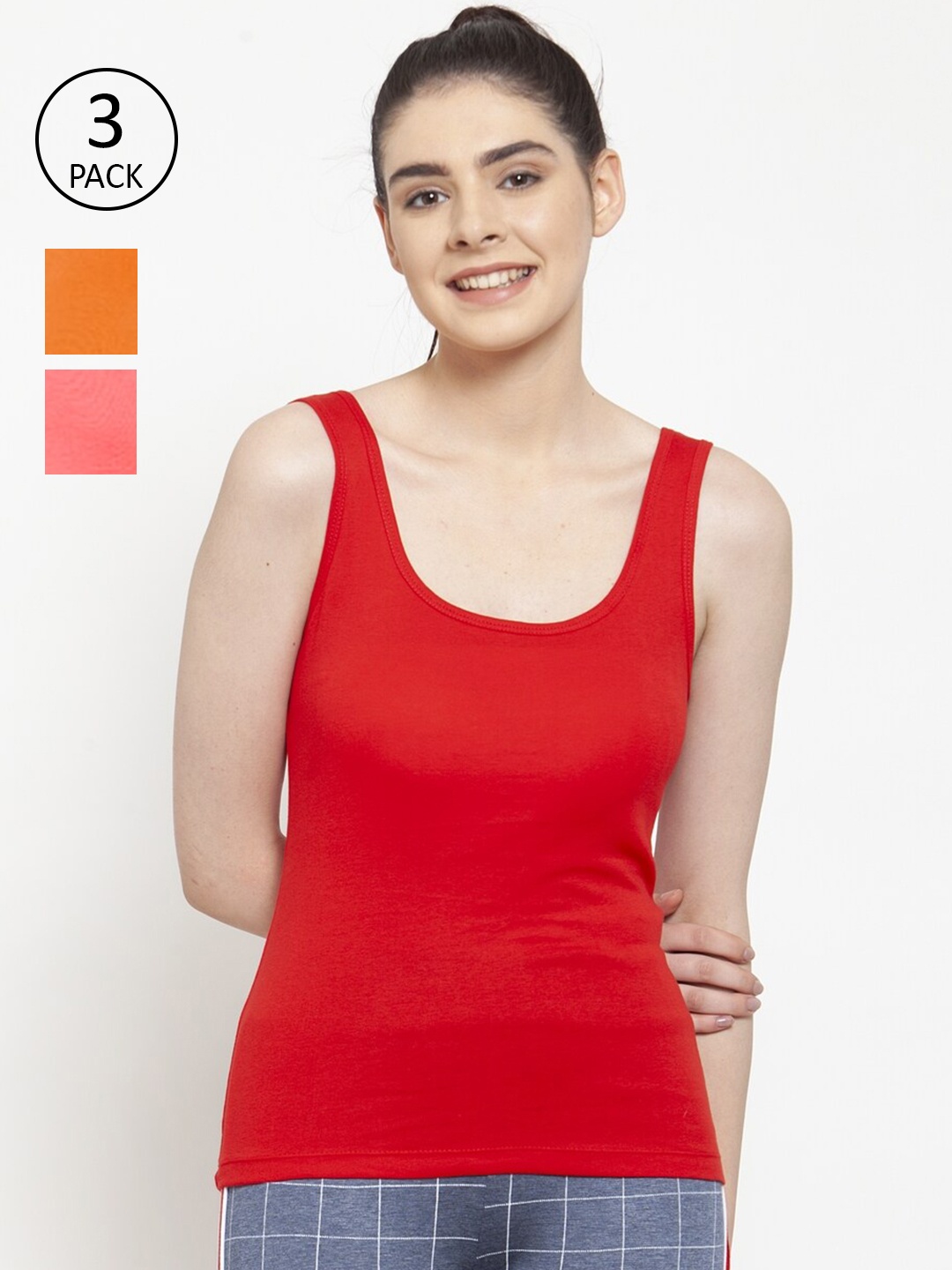 

Friskers Pack of 3 Tank Top, Red