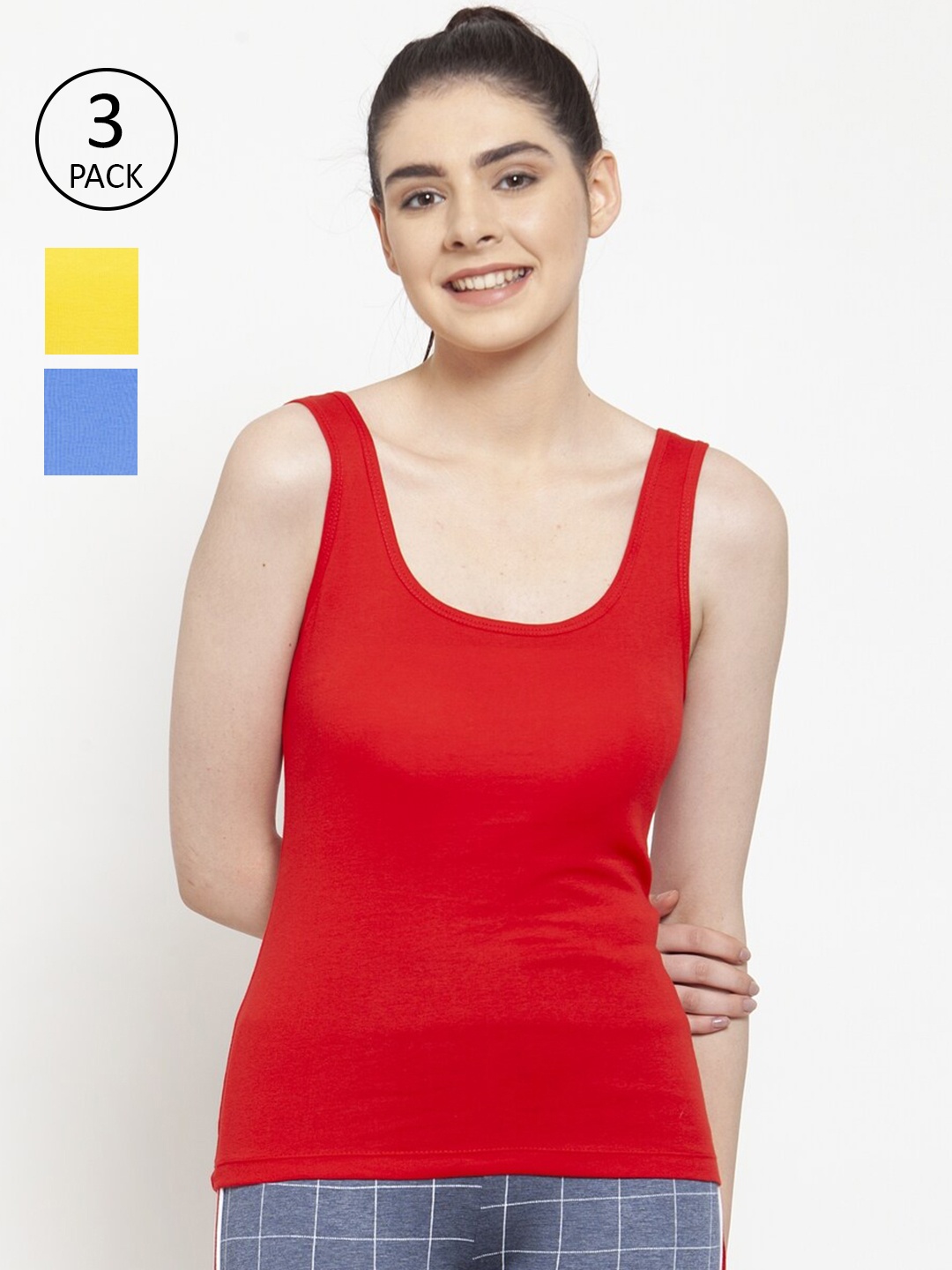 

Friskers Pack of 3 Tank Tops, Red