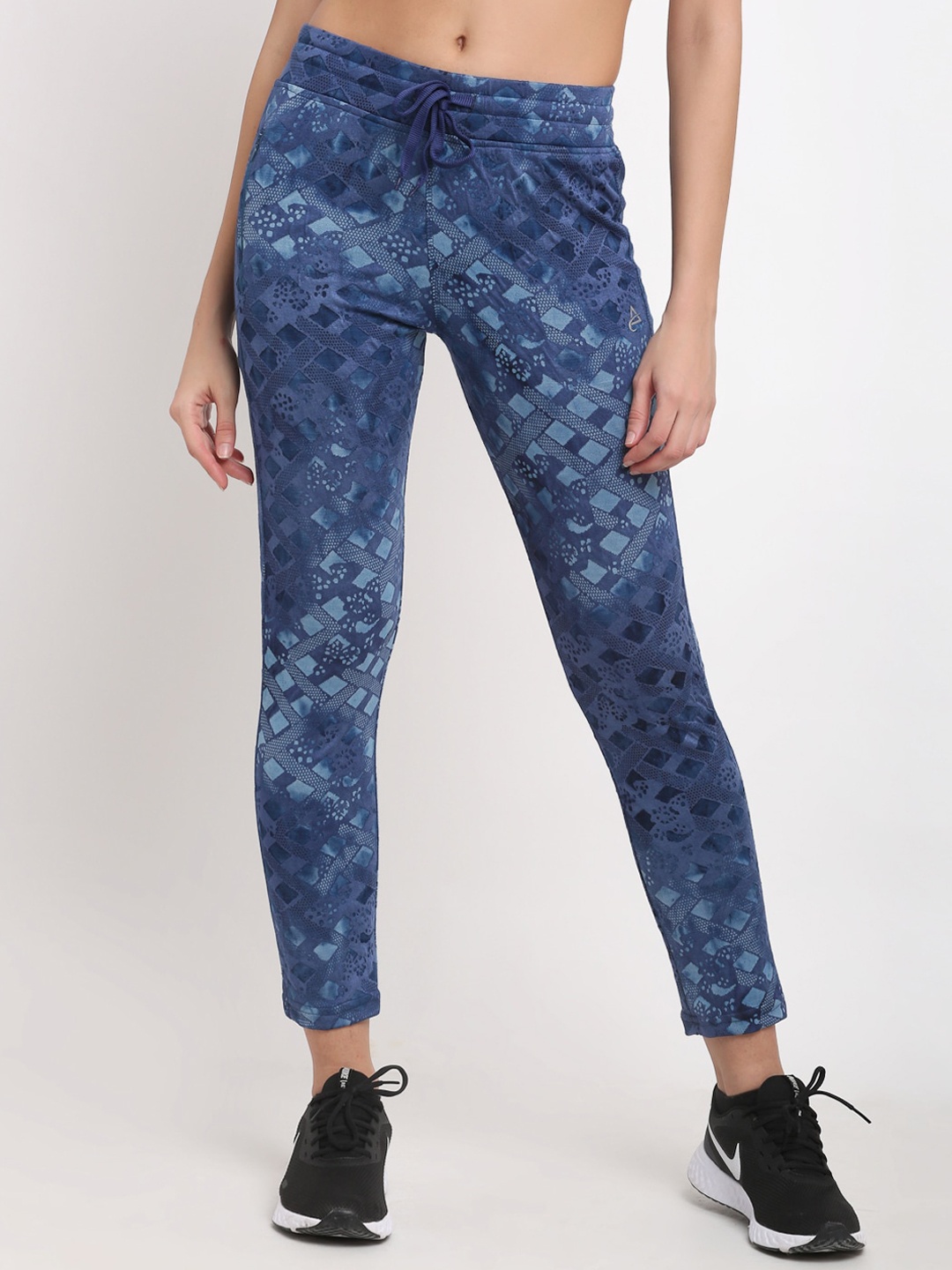 

ANTI CULTURE Women Blue Self Designed Dry Fit Tights