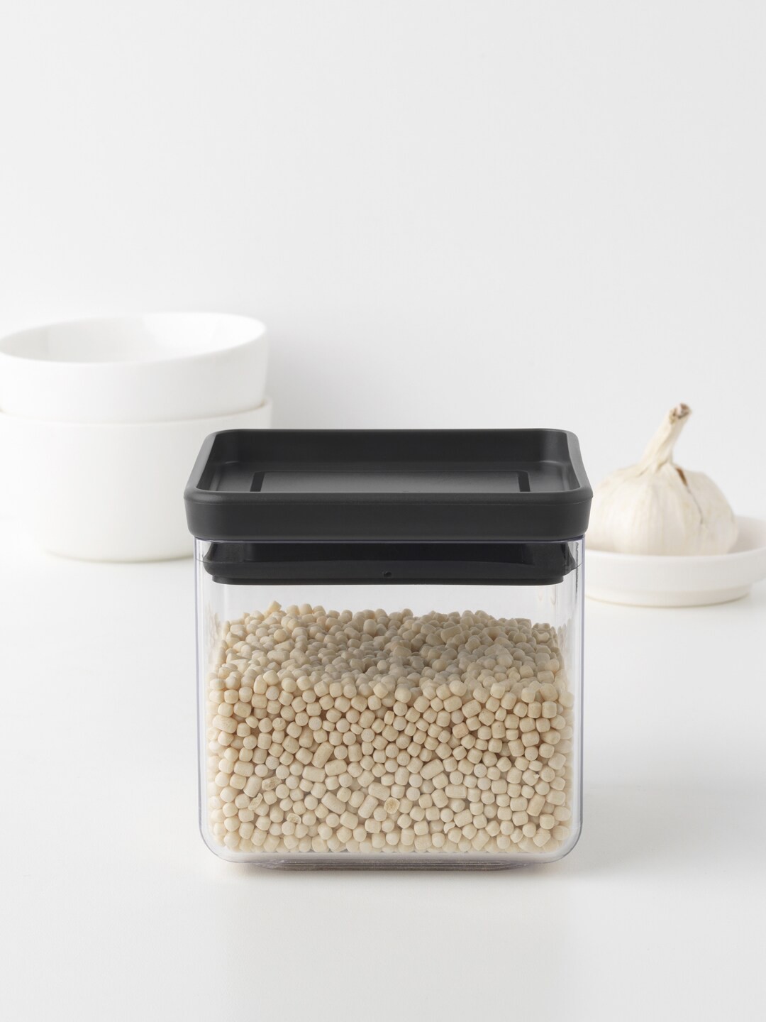 

Brabantia Transparent & Black Solid Storage Canister