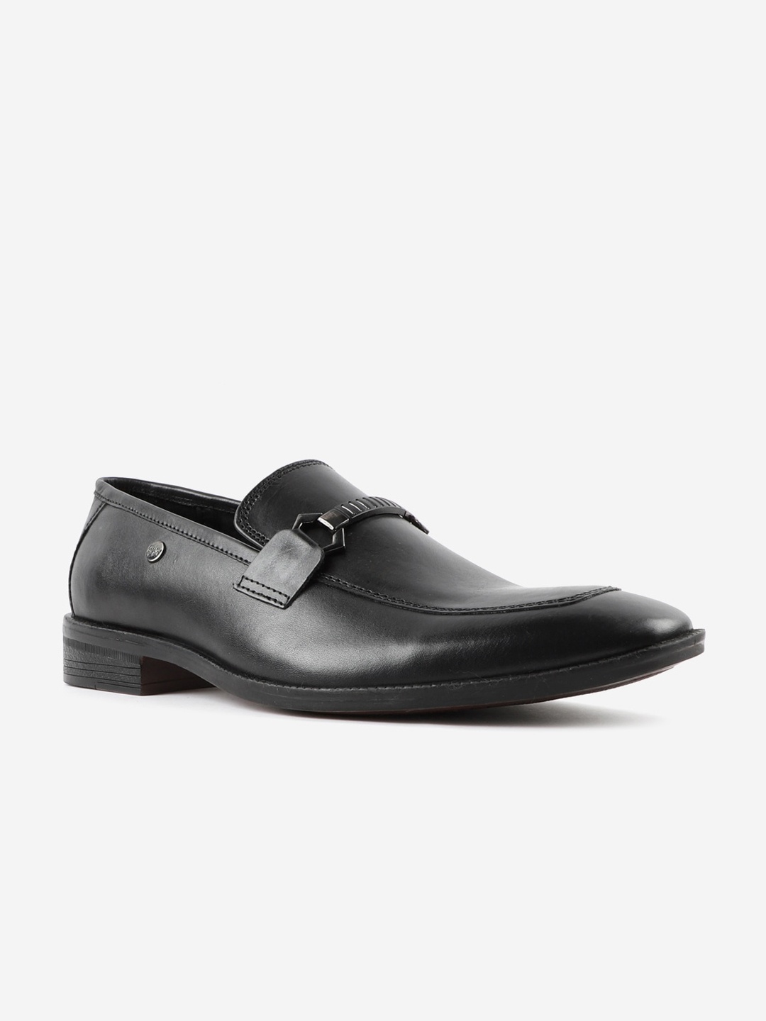 

Carlton London Men Black Leather Loafers