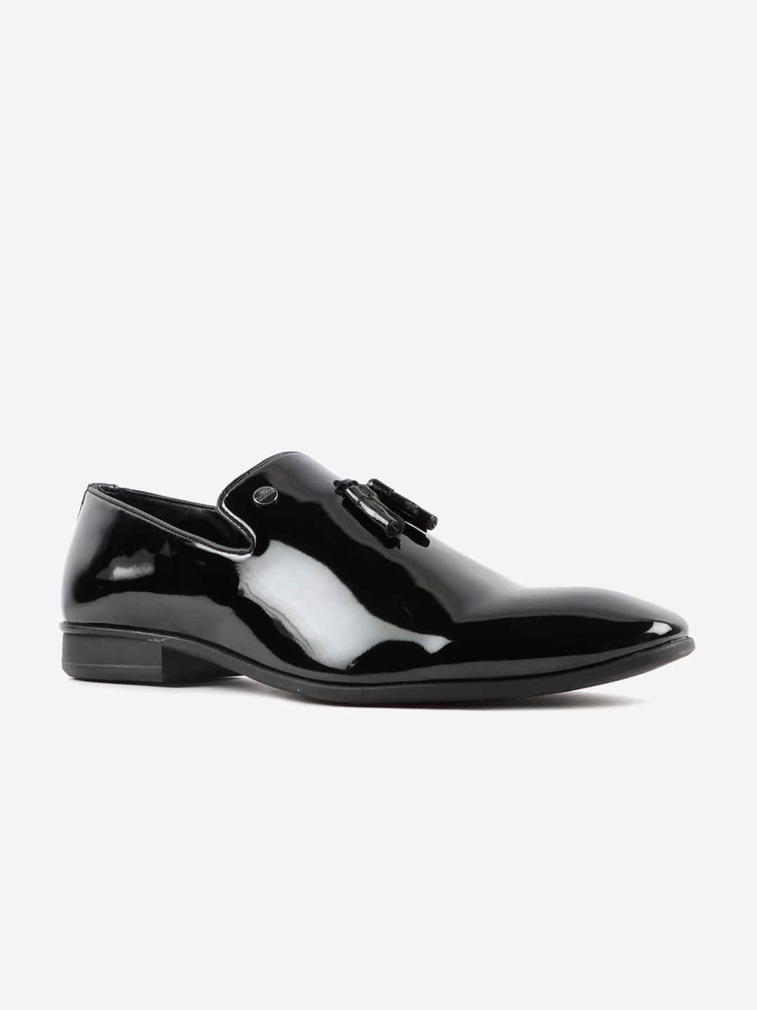 

Carlton London Men Black Leather Tassel Loafers