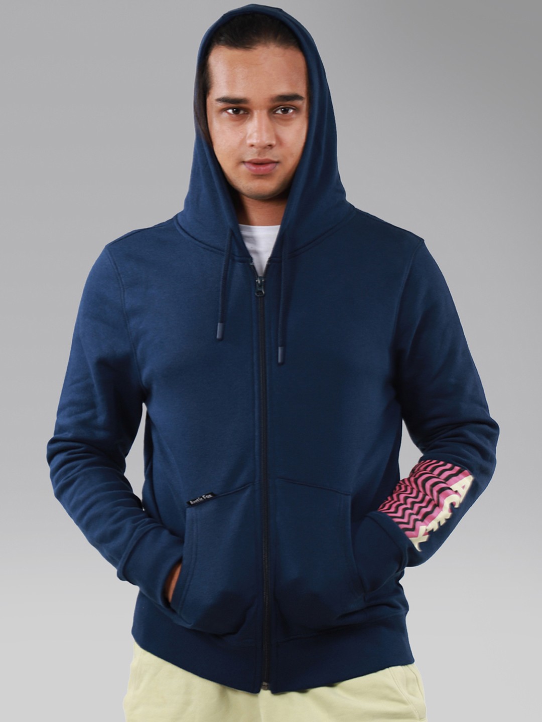 

Arctic Fox Unisex Blue Printed Hooded Sweatshirt
